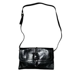 Etrier Black Patent Leather Crossbody Bag French Bag
